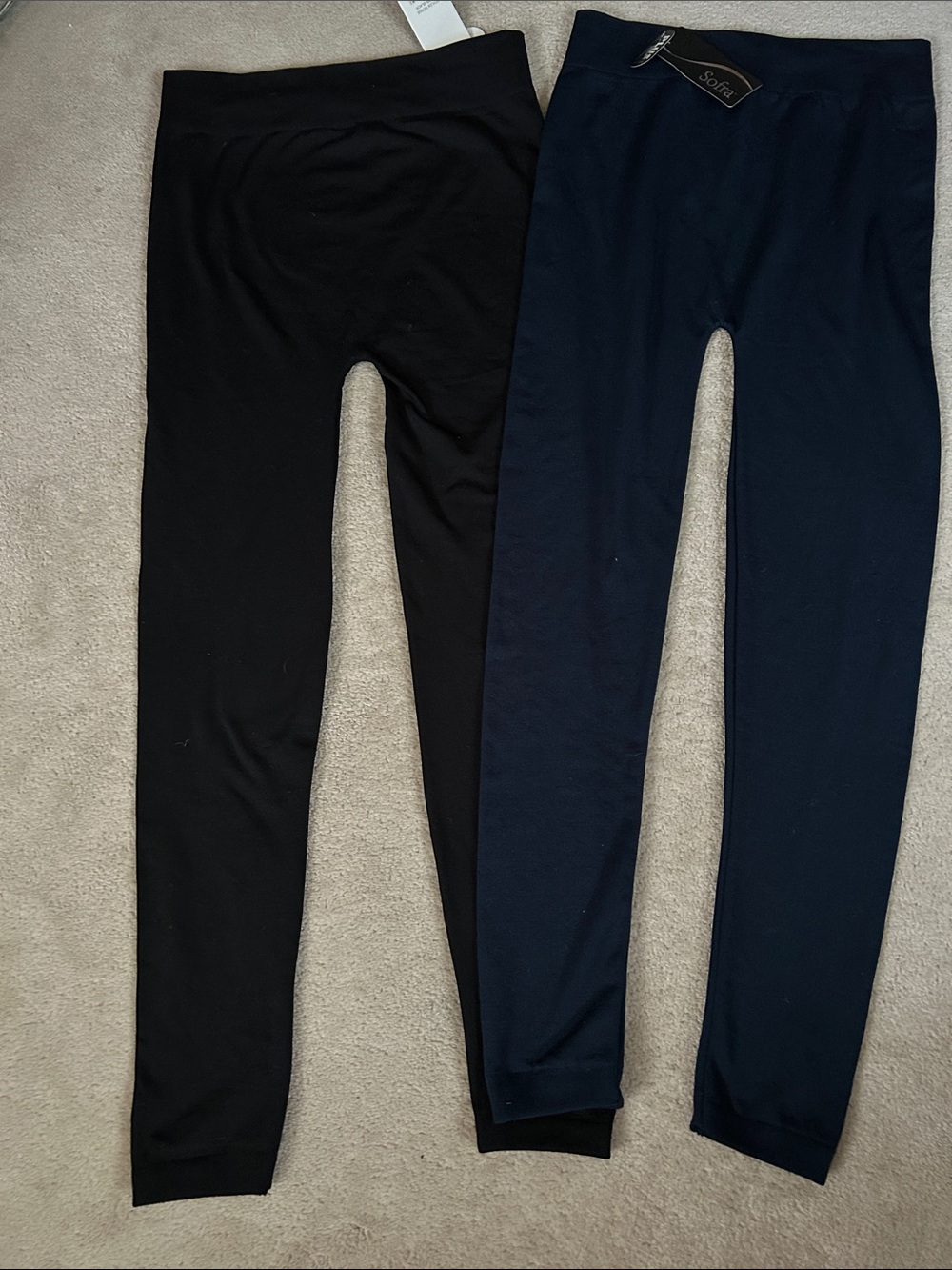 NWT Sofra 1 Black and 1 Navy Plus Size Leggings (2 pair)